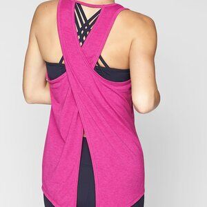 Athleta Essence Tie Back Tank in Fuchsia Pink